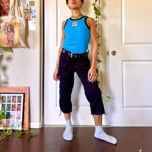 Vintage Y2K Black Cargo Capris
